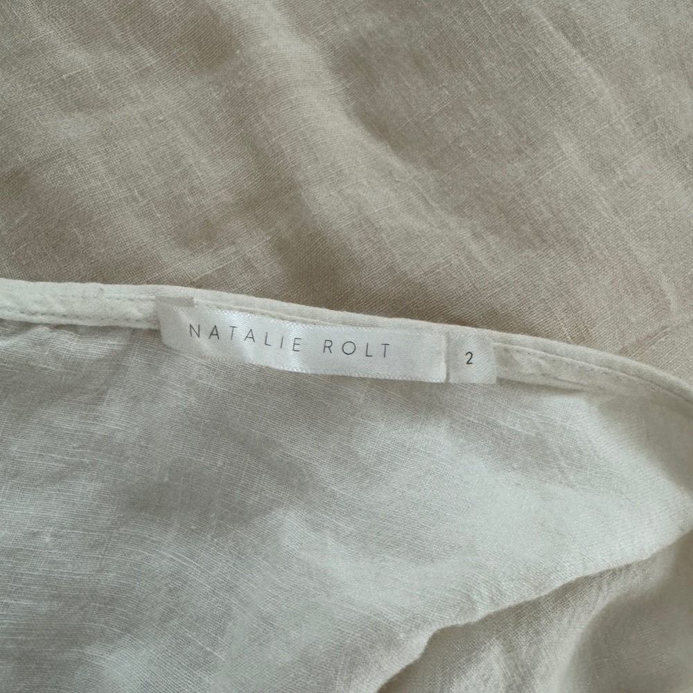 Natalie Rolt Bellini Linen Skirt White Maxi Cover Up Resort - Picture 6 of 10